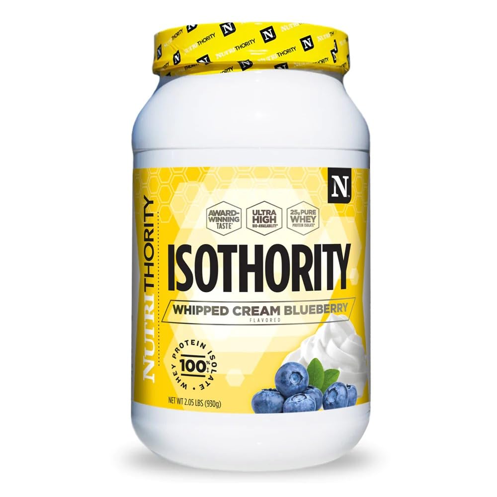 Isothority Whey Protein Isolate, Whipped Cream Blueberry, 2 lb - Ultra Absorbable Branche