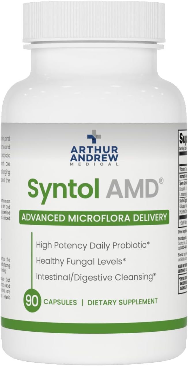 Arthur Andrew Medical Syntol AMD Probiotic Multi-Enzyme, 90 Count | Probiotics, Prebiotics & Candida Yeast-Cleansing Enzymes For Everyday Digestive Wellness & Long-Term Support