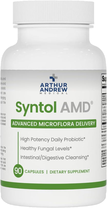 Arthur Andrew Medical Syntol AMD Probiotic Multi-Enzyme, 90 Count | Probiotics, Prebiotics & Candida Yeast-Cleansing Enzymes For Everyday Digestive Wellness & Long-Term Support