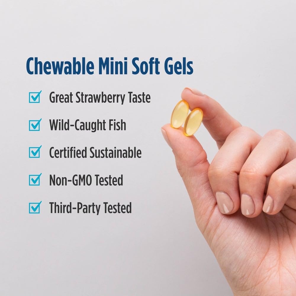 Nordic Naturals Ultimate Omega Jr. for Kids, Strawberry - 120 Mini Soft Gels