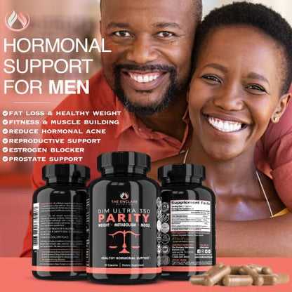 DIM Supplement 350mg. Estrogen Balance for Women & Men, Hormonal Acne Supplements