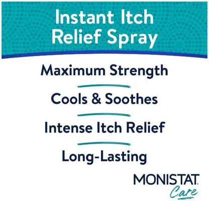 Monistat Instant Itch Relief Spray for Women, Maximum Strength Feminine Itch Care, 2 oz (Pack of 2)