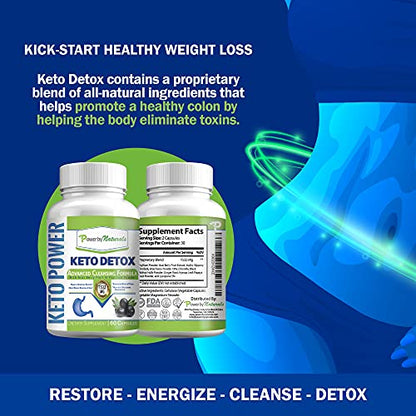Power By Naturals Keto Colon Cleanser & Detox - Rapid Weight Loss Pills, Gut Health