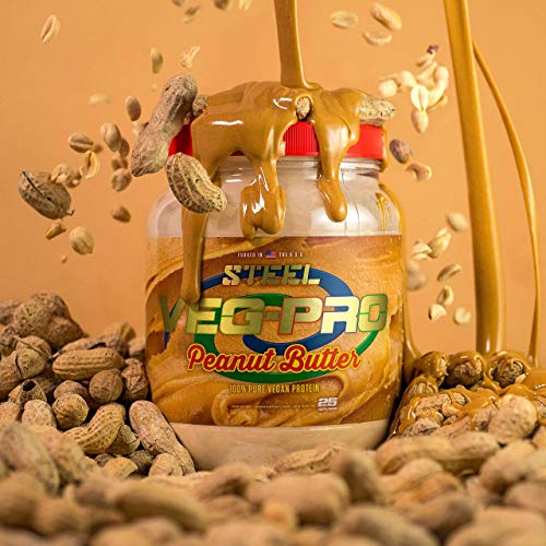 Steel Supplements Veg-PRO | Vegan Protein Powder, Peanut Butter | 25 Servings (1.65lbs)