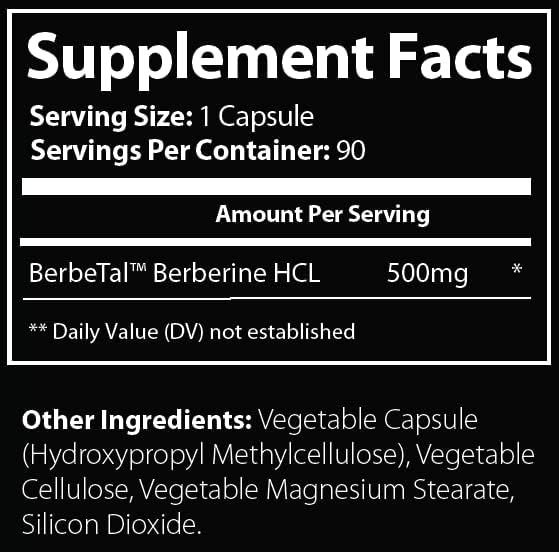Advanced Bionetix 2 Pack 1500mg Advanced Bioavailability Micronized Berberine Supplement All Natural w/BerbeTal™ Support. 180 Total Capsules