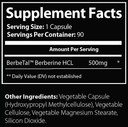 Advanced Bionetix 2 Pack 1500mg Advanced Bioavailability Micronized Berberine Supplement All Natural w/BerbeTal™ Support. 180 Total Capsules