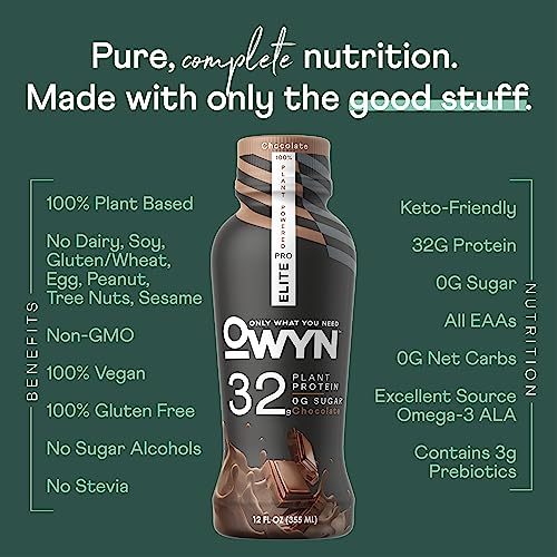 OWYN Only What You Need Pro Elite Vegan High Protein Keto Shake, 32g Protein