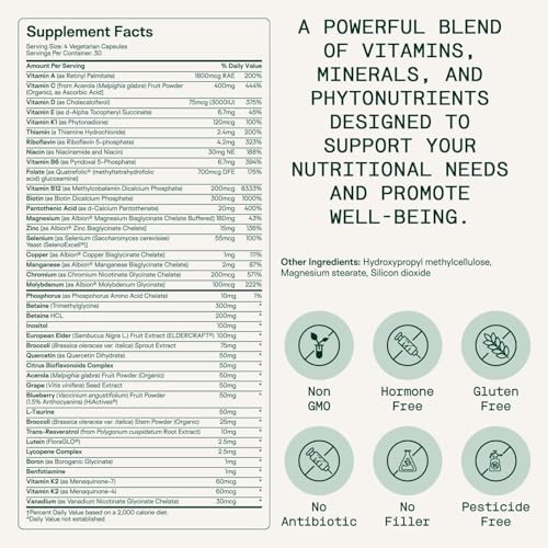 Adapt Naturals Daily Wellness Bundle – Bio-Avail Multivitamin & Magnesium Glycinate Supplement for Men & Women – 30-Day Supply