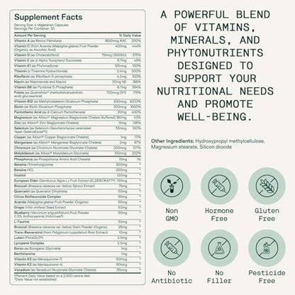 Adapt Naturals Daily Wellness Bundle – Bio-Avail Multivitamin & Magnesium Glycinate Supplement for Men & Women – 30-Day Supply