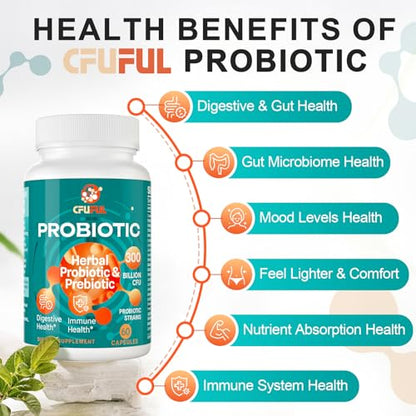 Probiotics for Women & Men - 300 Billion CFU & 24 Strains Probiotic with 15 Organic