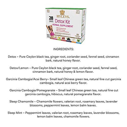 Hyleys Detox Tea for Cleanse - 28 Day Kit - 84 Tea Bags - Gift Gift For Mom For Mom