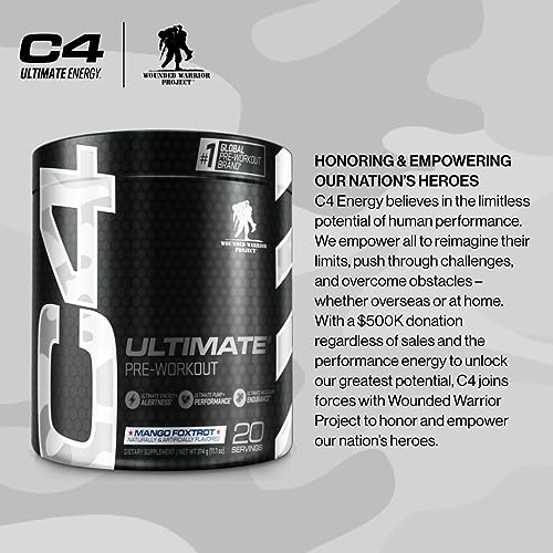Cellucor C4 Ultimate x WWP Pre Workout Powder Mango Foxtrot - Sugar Free Preworkou