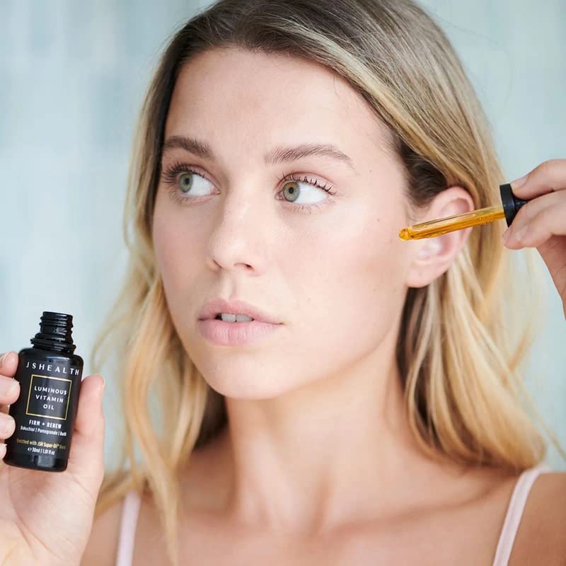 JSHealth Plump & Glow Skincare - Brightening Vitamin C Serum for Face & Hydrating Vitamin E Face Oil - Virtual Bundle