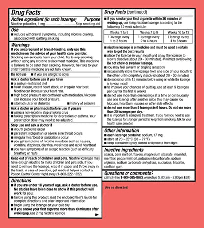 Habitrol Nicotine Lozenges 4 mg Mint Flavor - 72 Count – Stop Smoking Aid