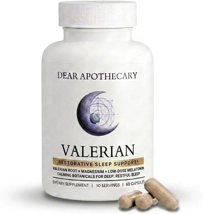 Valerian Sleep Aid for Adults - Valerian Root 400mg, Magnesium 250mg, Ashwagandha, L-Theanine, Melatonin 1.5mg - Deep Sleep & Relaxation - Vegan, Non-GMO - 60 Count