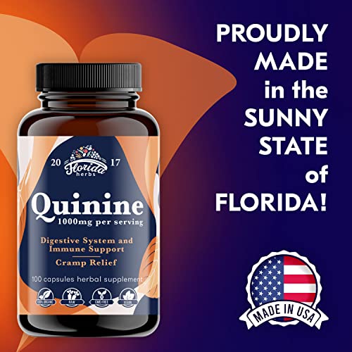 Leg Cramps Support Organic Pills - 1000 mg - Quinine Tablets for Cramp Defense