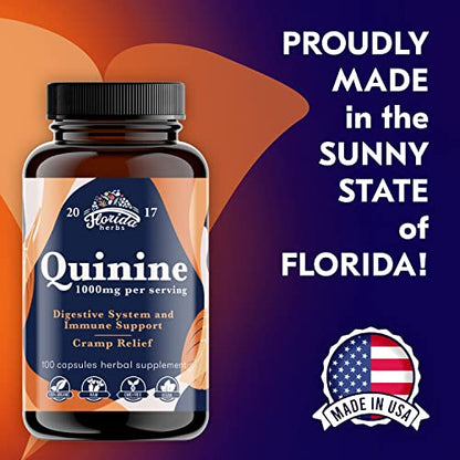 Leg Cramps Support Organic Pills - 1000 mg - Quinine Tablets for Cramp Defense