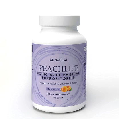 Peachlife Boric Acid Suppositories and Small Soft Menstrual Cup with Ring Pull