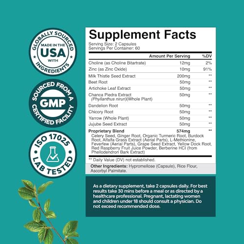 Liver Cleanse Detox & Repair Formula - Herbal Liver Support Supplement with Milk Thistle
