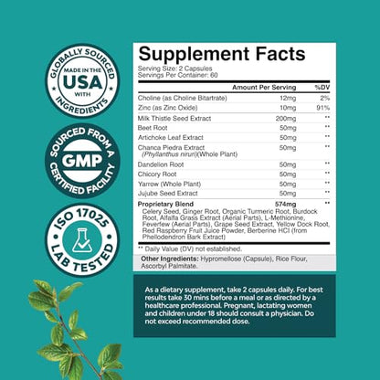 Liver Cleanse Detox & Repair Formula - Herbal Liver Support Supplement with Milk Thistle