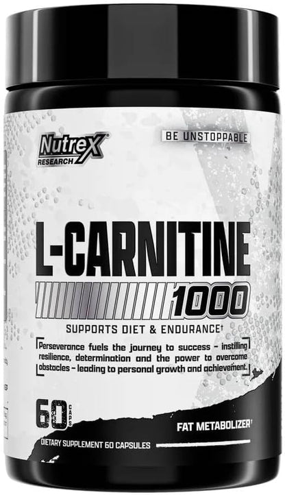 Nutrex Research Lipo-6 L Carnitine 1000mg | Pure L-Carnitine Tartrate Supports Fat Metabolism, Energy, Stimulant Free Weight Management Supplement, Keto Friendly - 120 Capsules