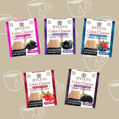 Hyleys Colon Cleanse Tea Assorted Flavors - 42 Tea Bags (12 Pack - 504 Tea Bags Total)