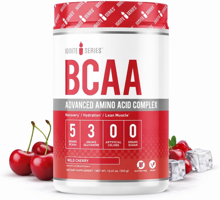 Complete Nutrition Ignite Series BCAA Advanced Amino Acid Complex, Supports Muscle Recovery, Hydration & Growth, 5g BCAA, 3g Glutamine, 13 oz Tub (30 Servings)