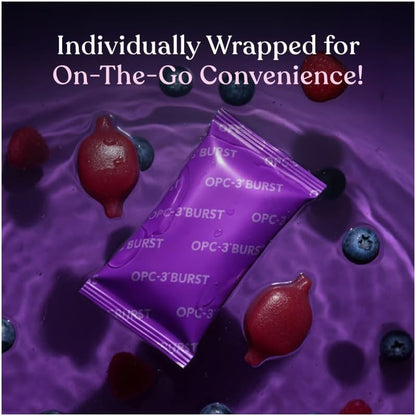 Isotonix OPC-3 Burst Antioxidant Soft Chews - Pycnogenol, Grape Seed, Red Wine & Bilberry Extract, Vegan Gluten-Free Chewable, 30 Servings