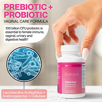 365 HER Biolicious Natural Vaginal Care Supplement (60 Capsules) | Neutralizes Odor and Reduces Discharge