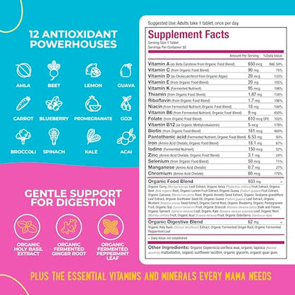 Mama Natural 100% Organic Prenatal Vitamins | One A Day Prenatal Vitamins (30 Servings)