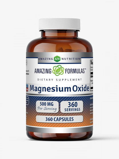 Amazing Formulas Magnesium Oxide Supplement | 500 Mg per Serving | 90 Capsules | Non-GMO | Gluten-Free | Made in USA