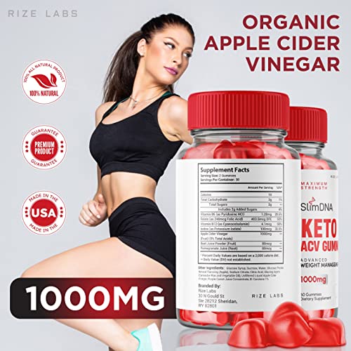 rize labs (3 Pack) SlimDNA Keto Gummies - ACV for Advanced Weight Loss with Apple Cider