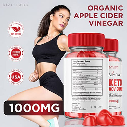 rize labs (3 Pack) SlimDNA Keto Gummies - ACV for Advanced Weight Loss with Apple Cider