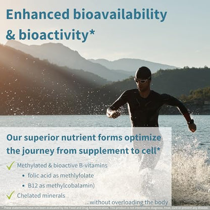 Men's Multivitamin, Clean Label & Vegan, High Strength Formula Without Iron, Daily Energy