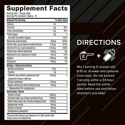 Six Star 4th Quarter Energy Preworkout for Men & Women with Caffeine, Betaine, Taurine