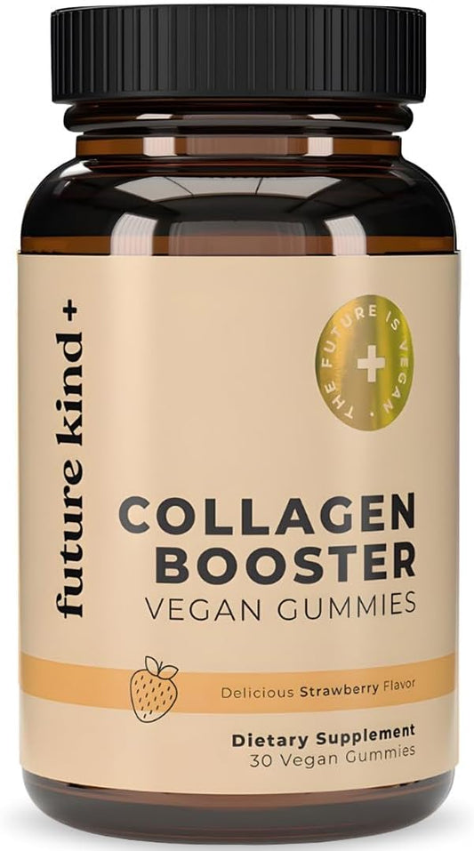 Future Kind Vegan Biotin Gummies for Hair, Skin and Nails – Vegan Collagen Supplement with Vitamin A, C & E – Natural Strawberry Flavor – 30 Gummies