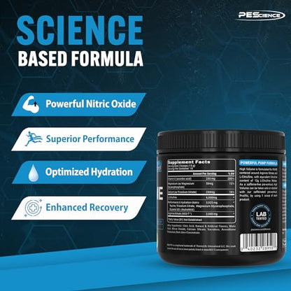 PEScience High Volume Nitric Oxide Booster Pump Pre Workout Powder, Sour Peach Candy
