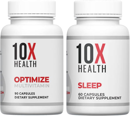 10X Health Methylated Multivitamin - Daily + PM Sleep Kit | Multinutrient Capsules + Magnesium, L-Theanine & Melatonin, 2-Pack Bundle