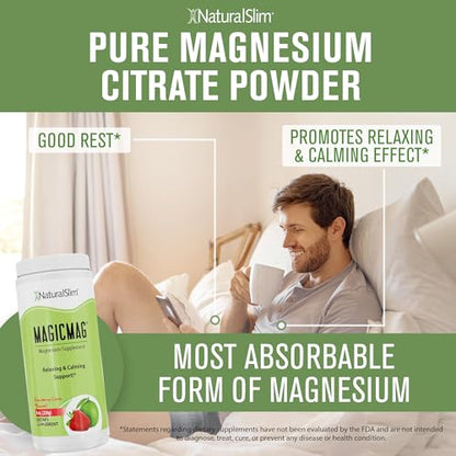 NaturalSlim Magicmag Pure Magnesium Citrate Powder – Stress, Constipation, Muscle