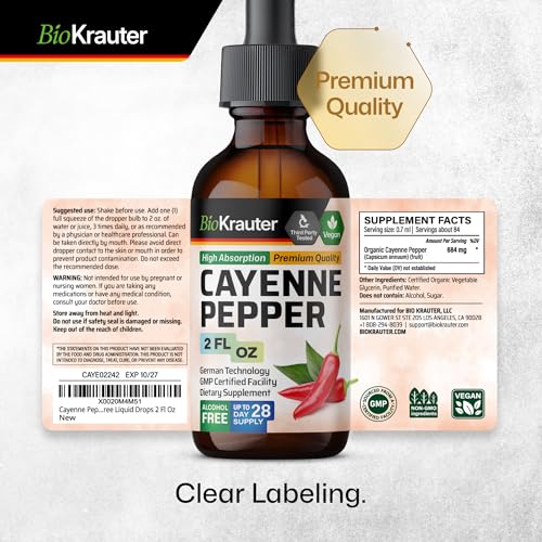 MAUWE HERBS Cayenne Pepper Supplement - Organic Cayenne Pepper Tincture
