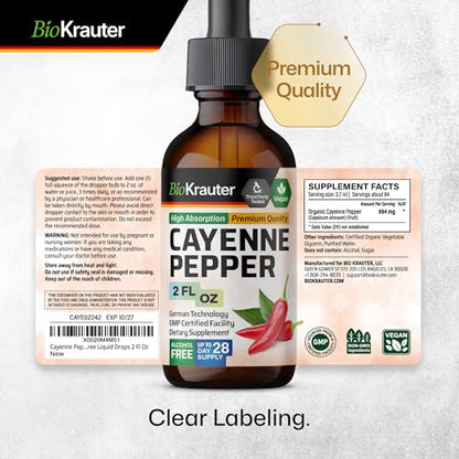 MAUWE HERBS Cayenne Pepper Supplement - Organic Cayenne Pepper Tincture