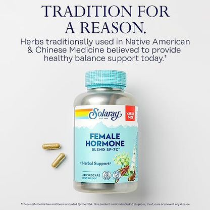 Solaray Female Hormone Blend SP-7C, Herbal Support Hormonal Balance for Women