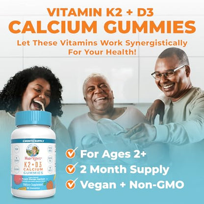 MaryRuth Organics Calcium with Vitamin D & Vitamin K2, 2 Month Supply, Calcium