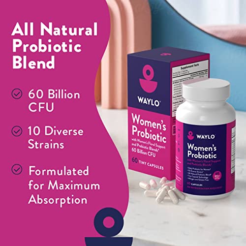 Probiotics for Women | Easy to Swallow Tiny Capsule | with Prebiotics, 60 Billion CFUs