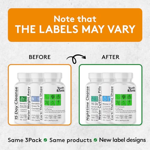 Sculpt Shred Cleanse Detox as 3x Action Diet Pills for Puffiness Belly Bloating & Loss of Waste