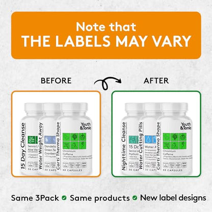 Sculpt Shred Cleanse Detox as 3x Action Diet Pills for Puffiness Belly Bloating & Loss of Waste