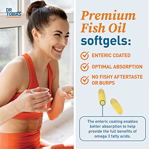 Dr. Tobias Omega 3 Fish Oil, 800 mg EPA 600 mg DHA Omega 3 Supplement for Heart