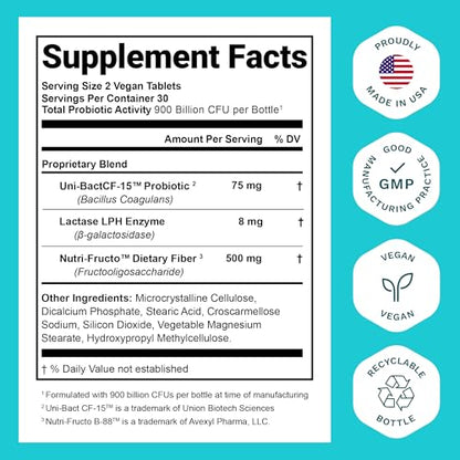 Probiotics for Women and Men - with Natural Lactase Enzyme and Prebiotic