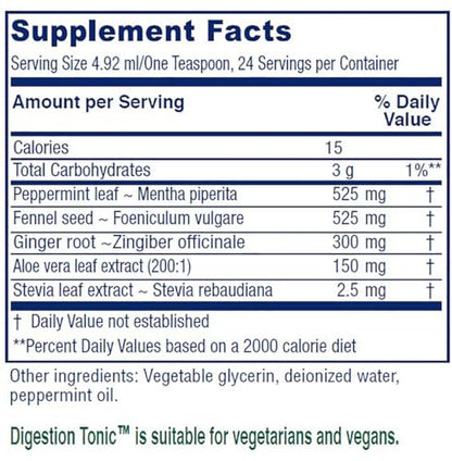 Vitanica Digestion Tonic, Gas and Bloating Relief Supplement, Organic, Improve Digestive