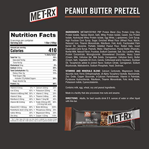 MET-Rx Big 100 Colossal Protein Bars, Great as Healthy Meal Replacement, Snack